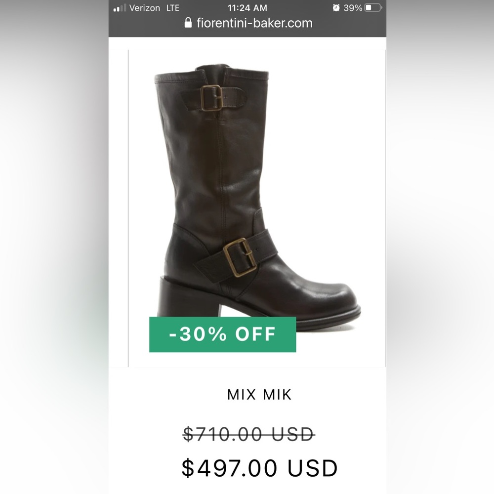 Fiorentini+Baker Mix Mik Moto Black Leather Boots 40/10. Fit true to size - Picture 16 of 16